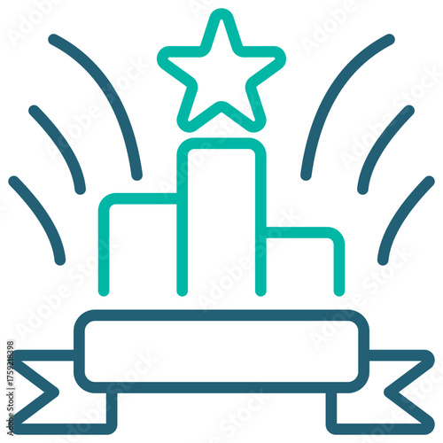 Competition Outline Blue Icon