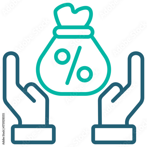Subsidy Outline Blue Icon