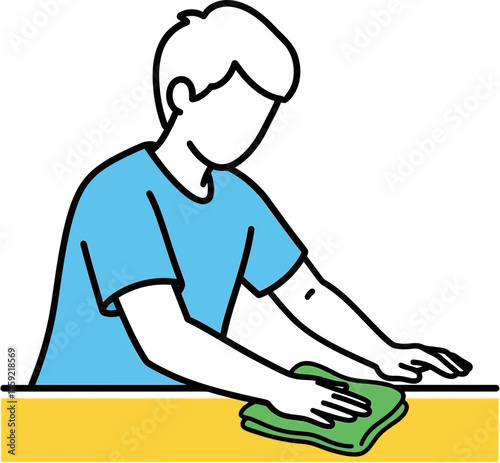 embracing tidiness a diligent hand polishes everyday surfaces with care