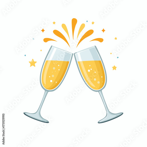 two glasses of champagne vector, two glasses of champagne vector illustration, two glasses of champagne, 