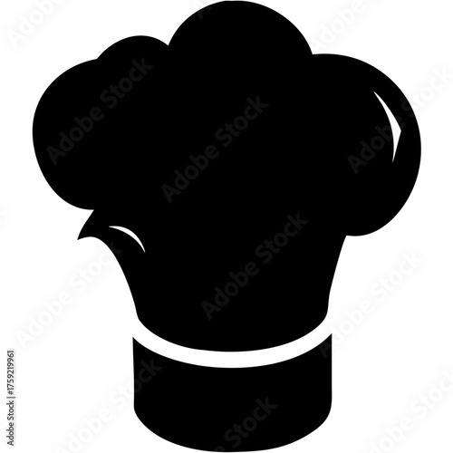 Elegant chef hat icon for culinary arts, a professional design for restaurant branding and gourmet food promotions, perfect for a modern kitchen studio