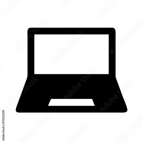Laptop icon for portable computer and technology device