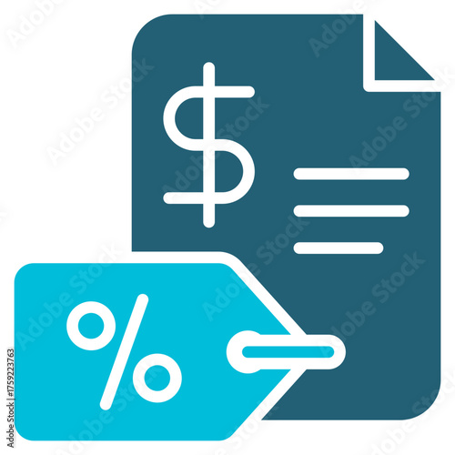 Tariff Glyph Blue Icon