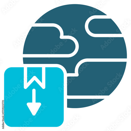 Import Glyph Blue Icon