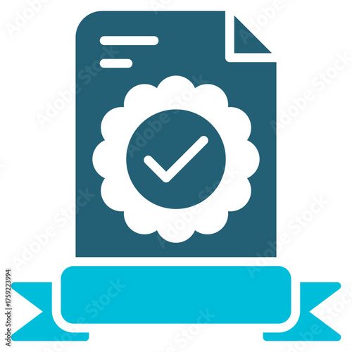 Certification Glyph Blue Icon