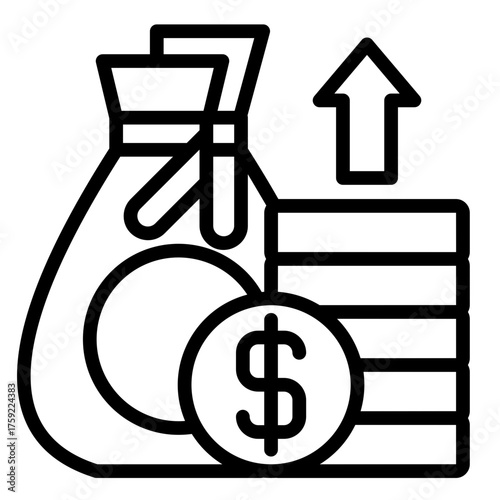 Financial Growth  Icon Element For Design
