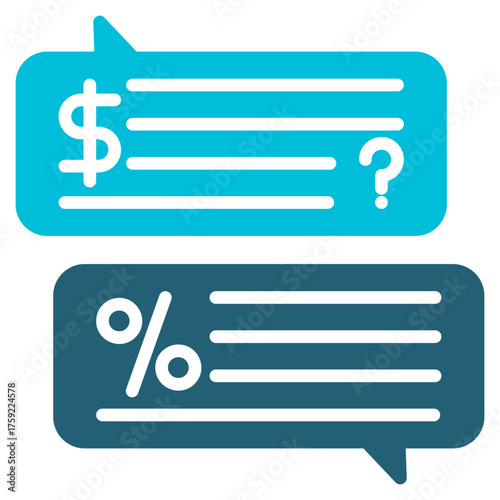 Negotiation Glyph Blue Icon