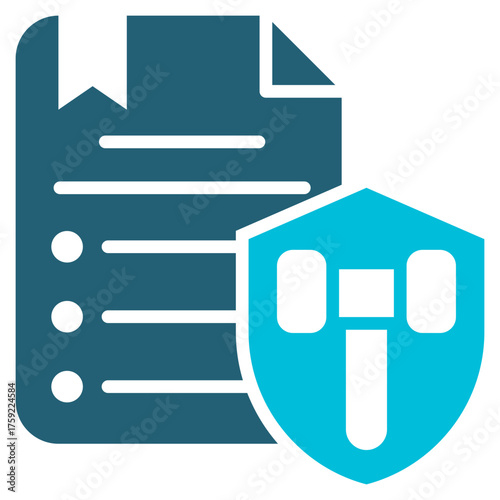 Policy Glyph Blue Icon