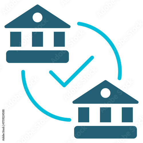 Diplomacy Glyph Blue Icon