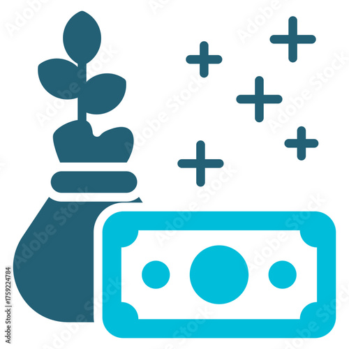 Investment Glyph Blue Icon