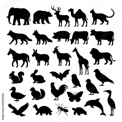 Animals Big Bundle Silhouette Vector