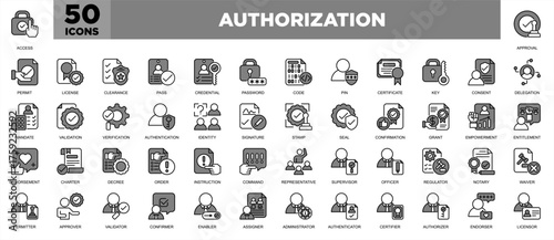 Authorization Icon Sheet Grey Illustration
