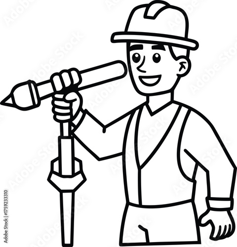 construction worker with hammer