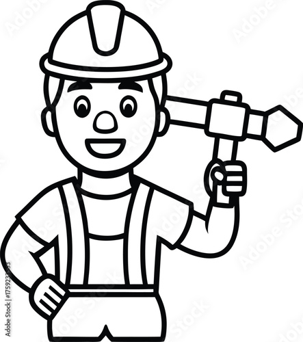 construction worker with hammer