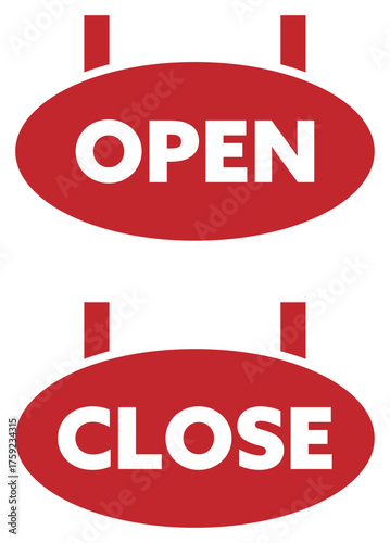 OPENとCLOSEのアイコン 赤