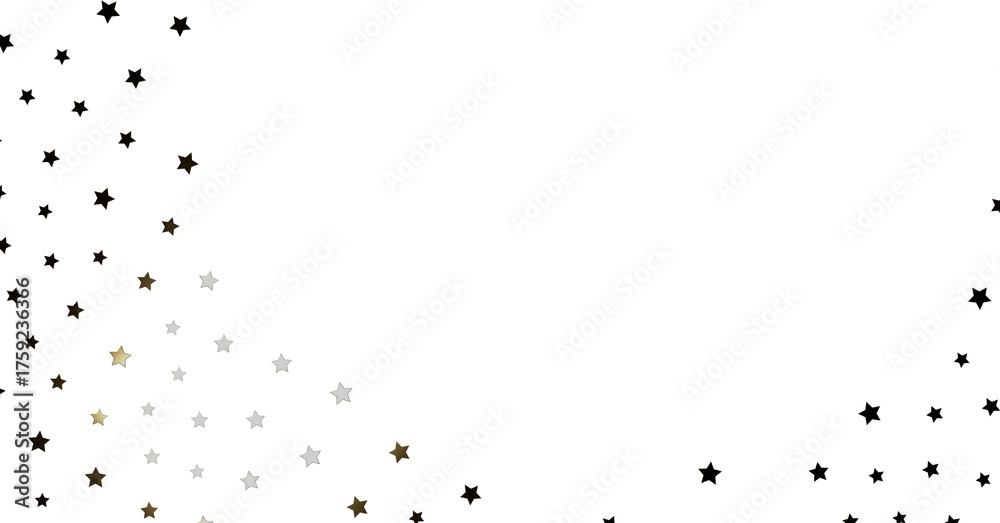 Obraz premium Black and Silver Stars on White Background