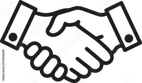Simple handshake icon representing agreement and partnership