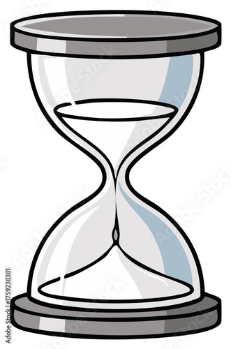 Sand flowing in hourglass, a graphic illustration of time passing, deadlines and scheduling in illustration.
