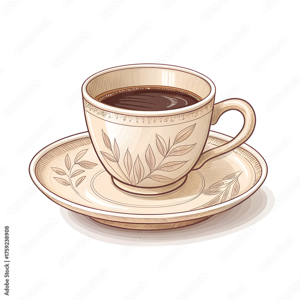 Obraz premium High Quality Vector Cup Illustration on White Background
