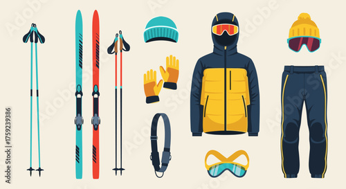 Essential winter sports gear for a successful skiing or snowboarding adventure.