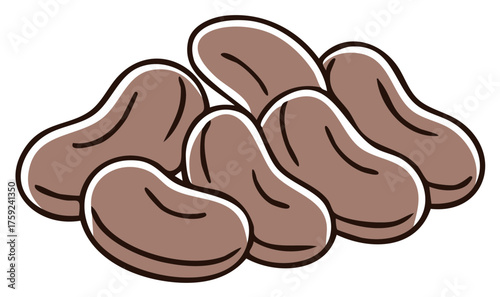 Brown Kidney Beans Pile Simple Drawing Style Illustration Graphic Element