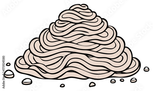 Sandpile or Heap of Soft Clay for Children's Play in Cartoon Style