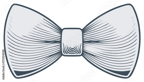 Elegant Line Art Bow Tie Accessory with Detailed Texture