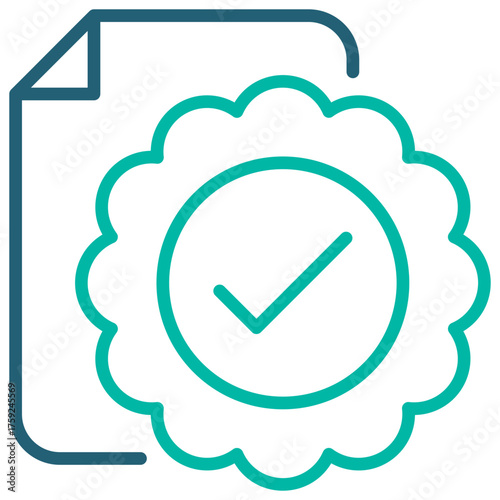 Validation Outline Blue Icon