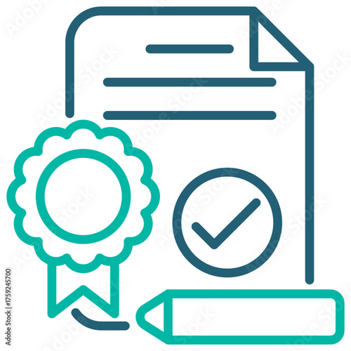 Notary Outline Blue Icon