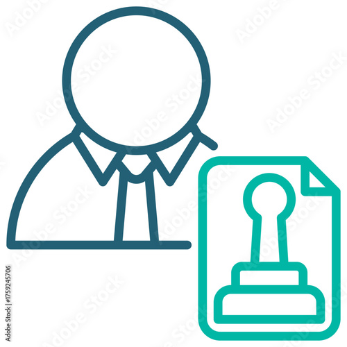 Permitter Outline Blue Icon