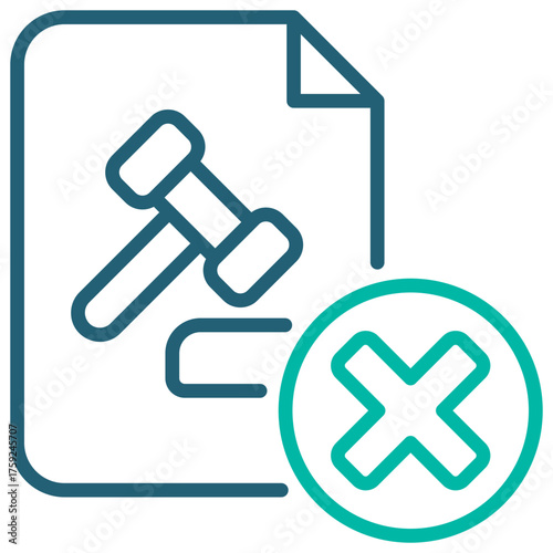 Waiver Outline Blue Icon