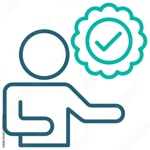 Approver Outline Blue Icon