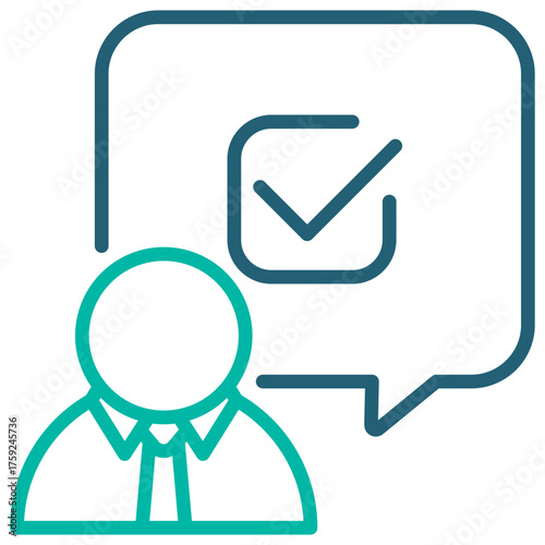 Confirmer Outline Blue Icon