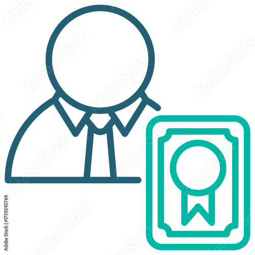 Certifier Outline Blue Icon