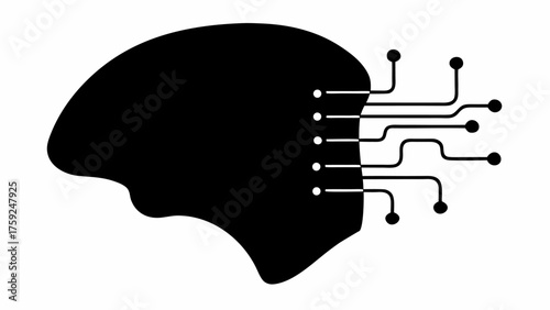 Artificial intelligence concept with brain and circuit design for innovative technology solutions