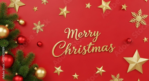 christmas background with christmas balls. christmas greeting card. Merry Christmas banner. Merry Christmas and Happy New Year holiday background or banner. Festive Merry Christmas text design .