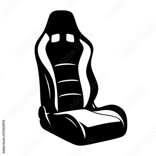 vector icon black and white silhouette of a car seat on a white background