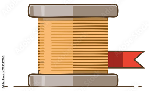 Spool of Thread with Ribbon Sewing Crafting Fiber Equipment Tailoring