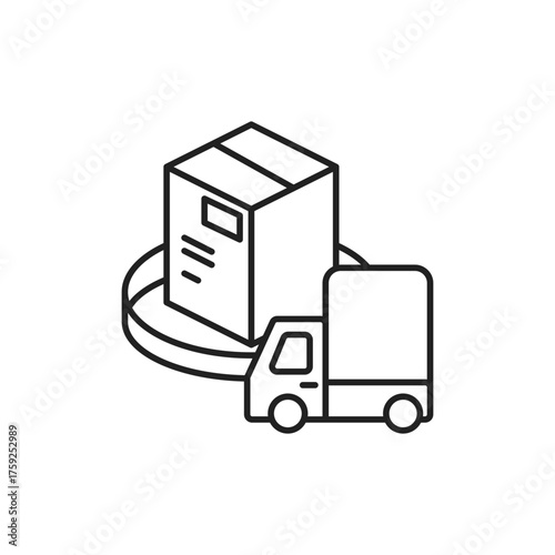 Delivery Icon, Parcel Logistics Branding Asset for Teams.