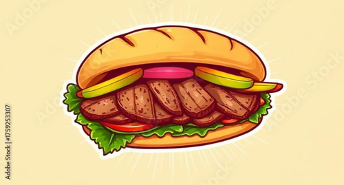 A juicy cheeseburger sandwich with beef meat, cheese, tomato, and fresh lettuce on a white bun is an isolated fast food snack or lunch meal vector