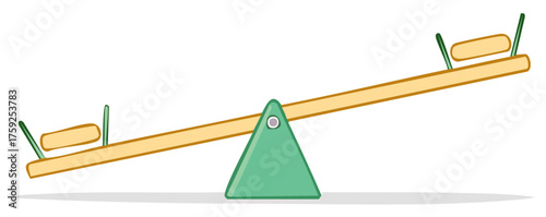 Illustration of a tilted seesaw for children play and balance practice