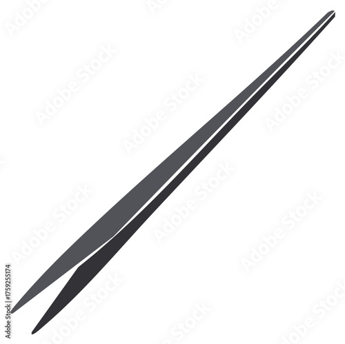 Sleek Metal Tweezers Tool for Precision Grooming and Cosmetic Applications