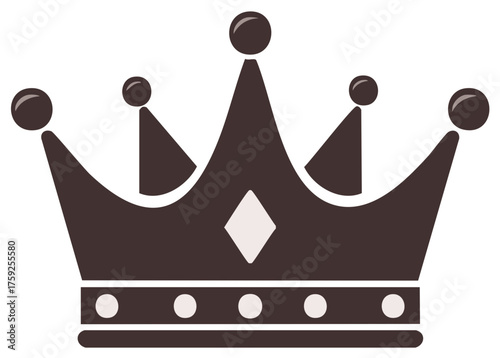 Regal crown vector icon symbolizing monarchy, power, and luxury