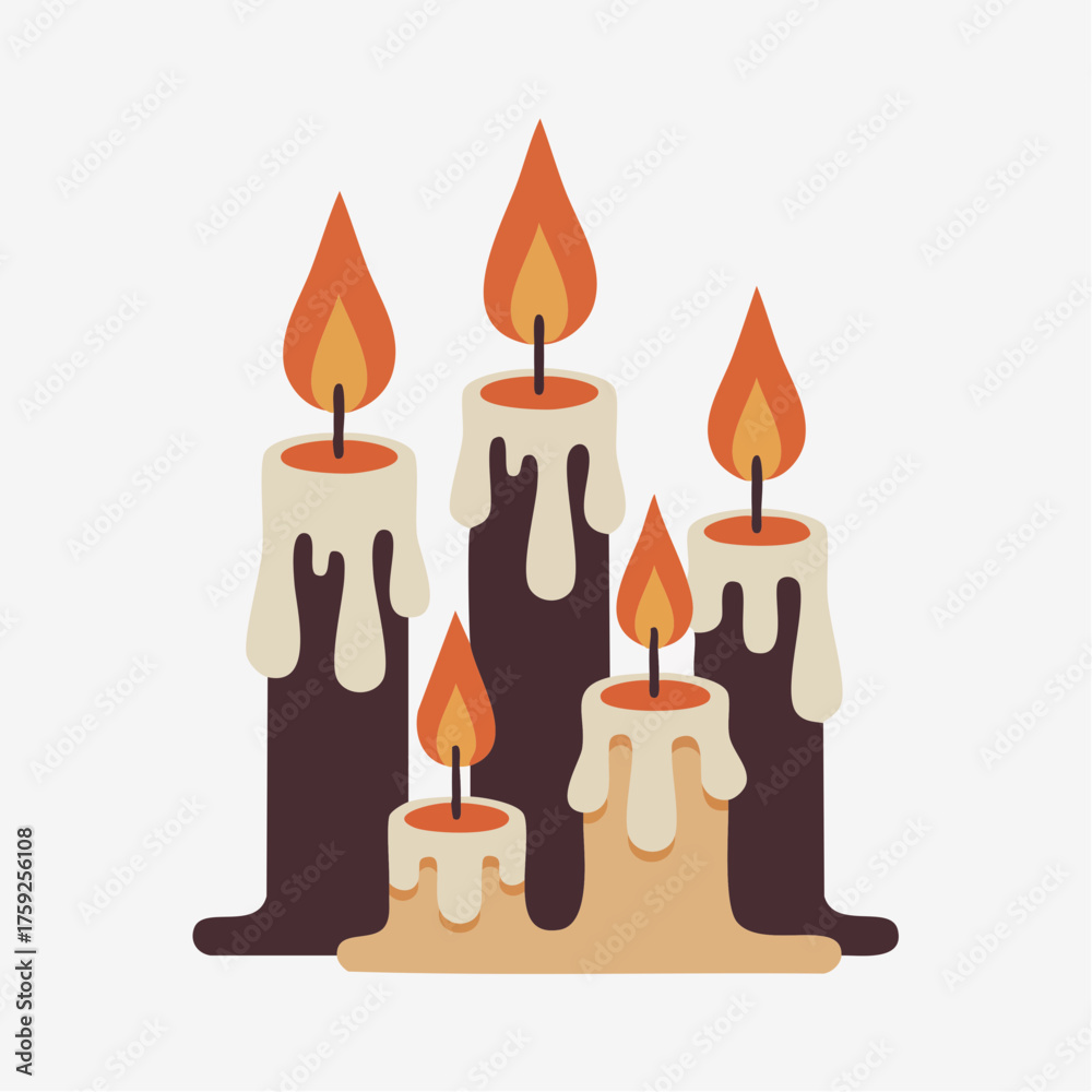 Obraz premium Halloween Candle Vector Set