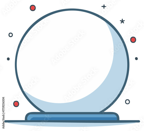 Stylized Crystal Ball with Stars and Dots Illustration