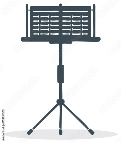 Music Stand Illustration, Conductor, Instrument, Orchestra, Performance, Musician, Vector