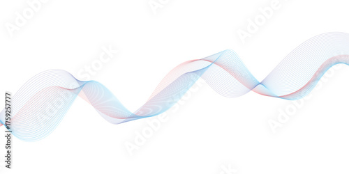 abstract blue wave background pink ribbon isolated on white
