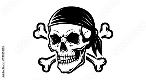 Skull with crossbones, a symbol of piracy, danger, and rebellion, evoking a sense of adventure and the unknown