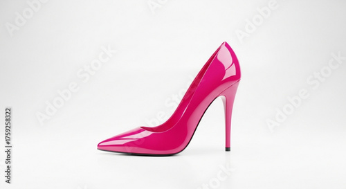 A pink high heel shoe, a stylish and elegant footwear for women, perfect for special occasions and events