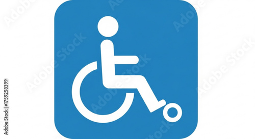Handicap sign indicating accessibility and inclusion for people with disabilities in a public space